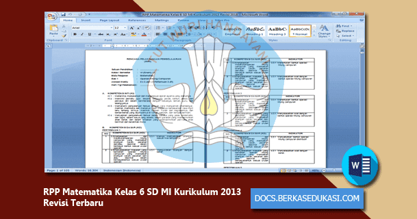 RPP Matematika Kelas 6 SD MI Kurikulum 2013 Revisi 2019 2020 Dokumen Berkas Edukasi