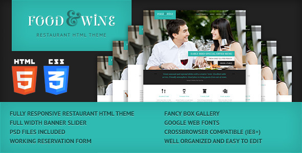 Food & Wine - HTML Responsive Theme - ThemeForest Item for Sale