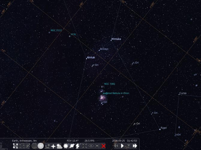 Telusuri Great Nebula di gugusan bintang Orion 