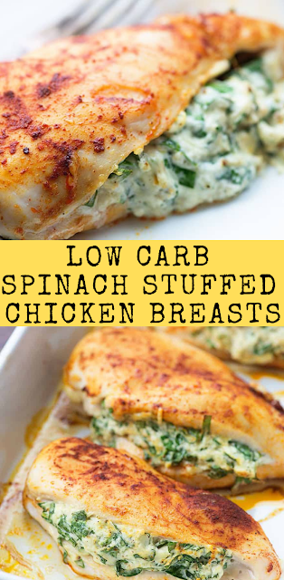 Low Carb Spinach Stuffed Chicken Breasts