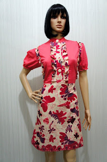 Foto Baju Batik Dress Kombinasi