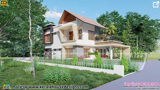 Modern house side elevation