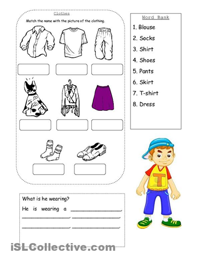 for worksheet kindergarten bahasa malaysia Clothes images Worksheet Pictures