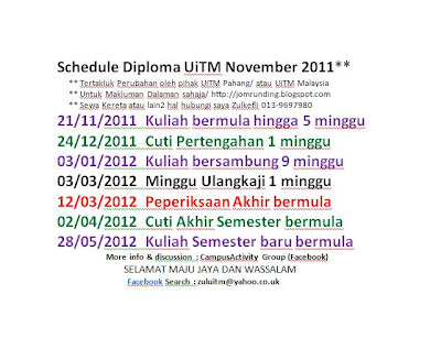 UiTM Pahang My Campus Activity Web-Page: October 2011