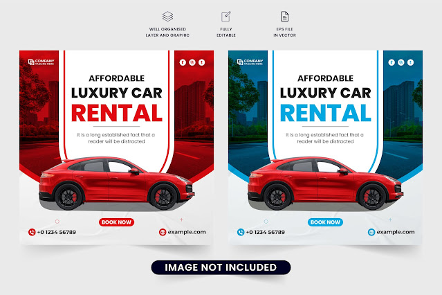 Vehicle rental business template vector free download