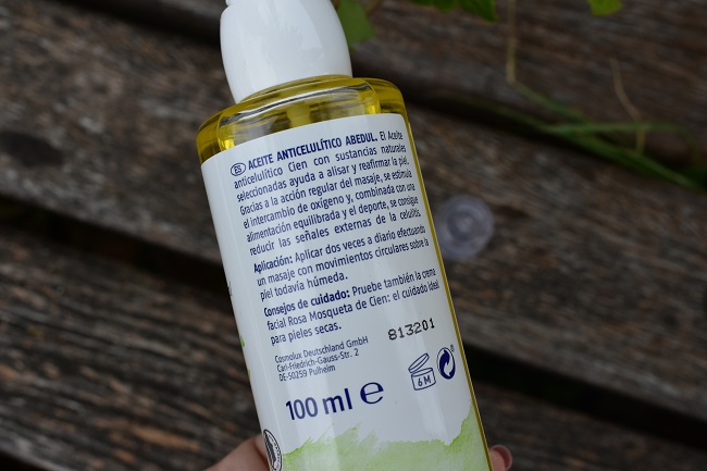 Aceite anticelulítico de Abedul de LIDL