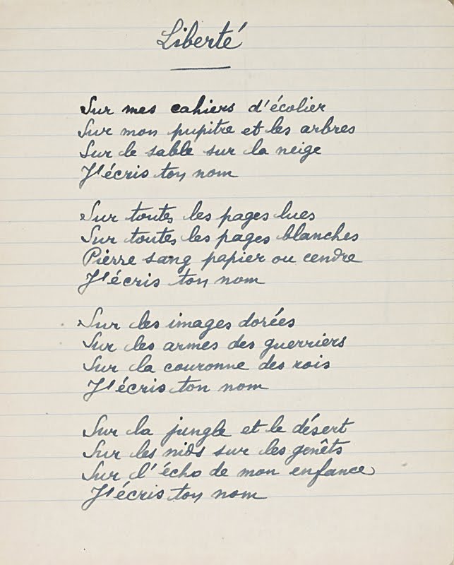 LibertÃ© - PoÃ¨me de Paul Eluard