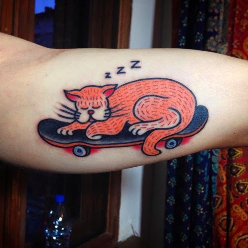 20 Most Beautiful sleeping Cat Tattoos Design & Ideas   