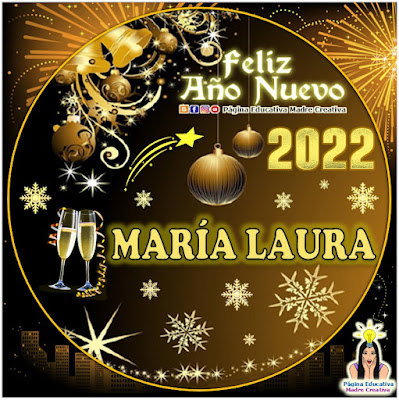 Nombre MARÍA LUISA por Año Nuevo 2022 - Cartelito mujer