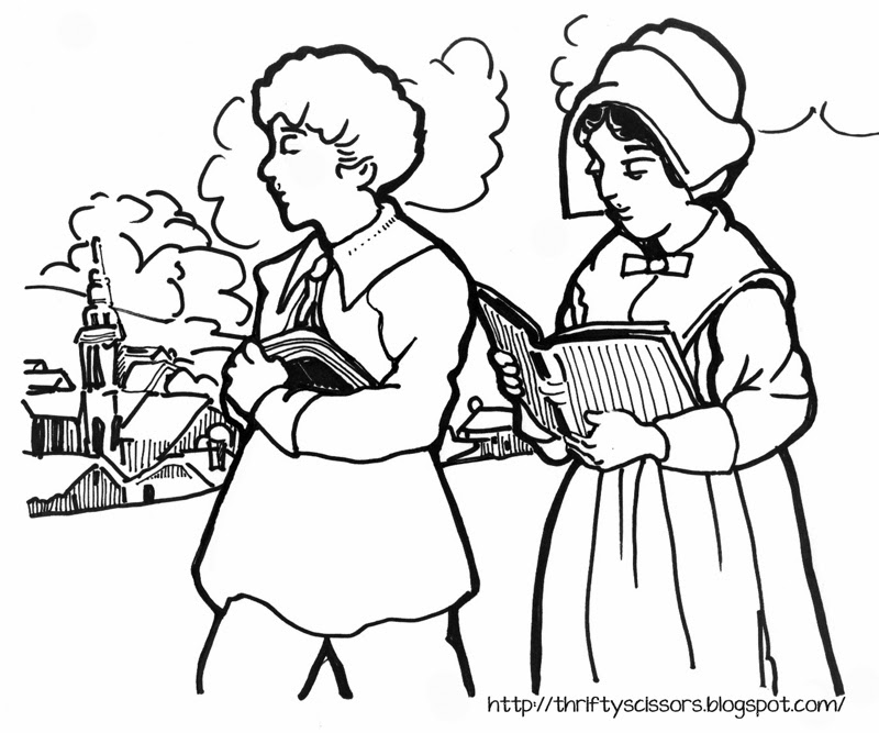 coloring page of pilgrim children color this picture of title=