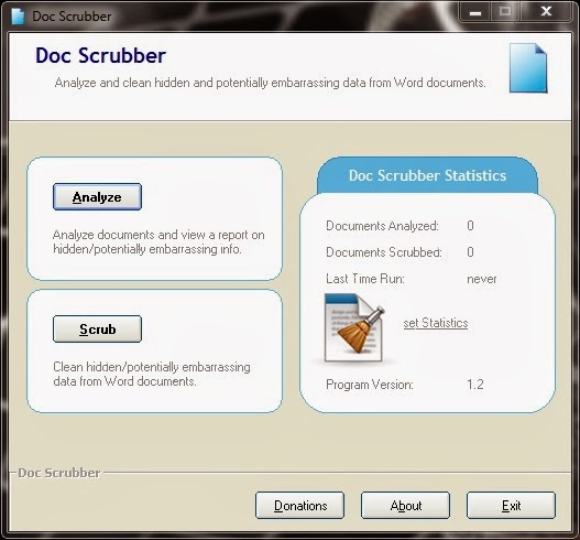 Doc Scrubber v1.2 + Portable [Elimina metadatos de archivos .Doc]