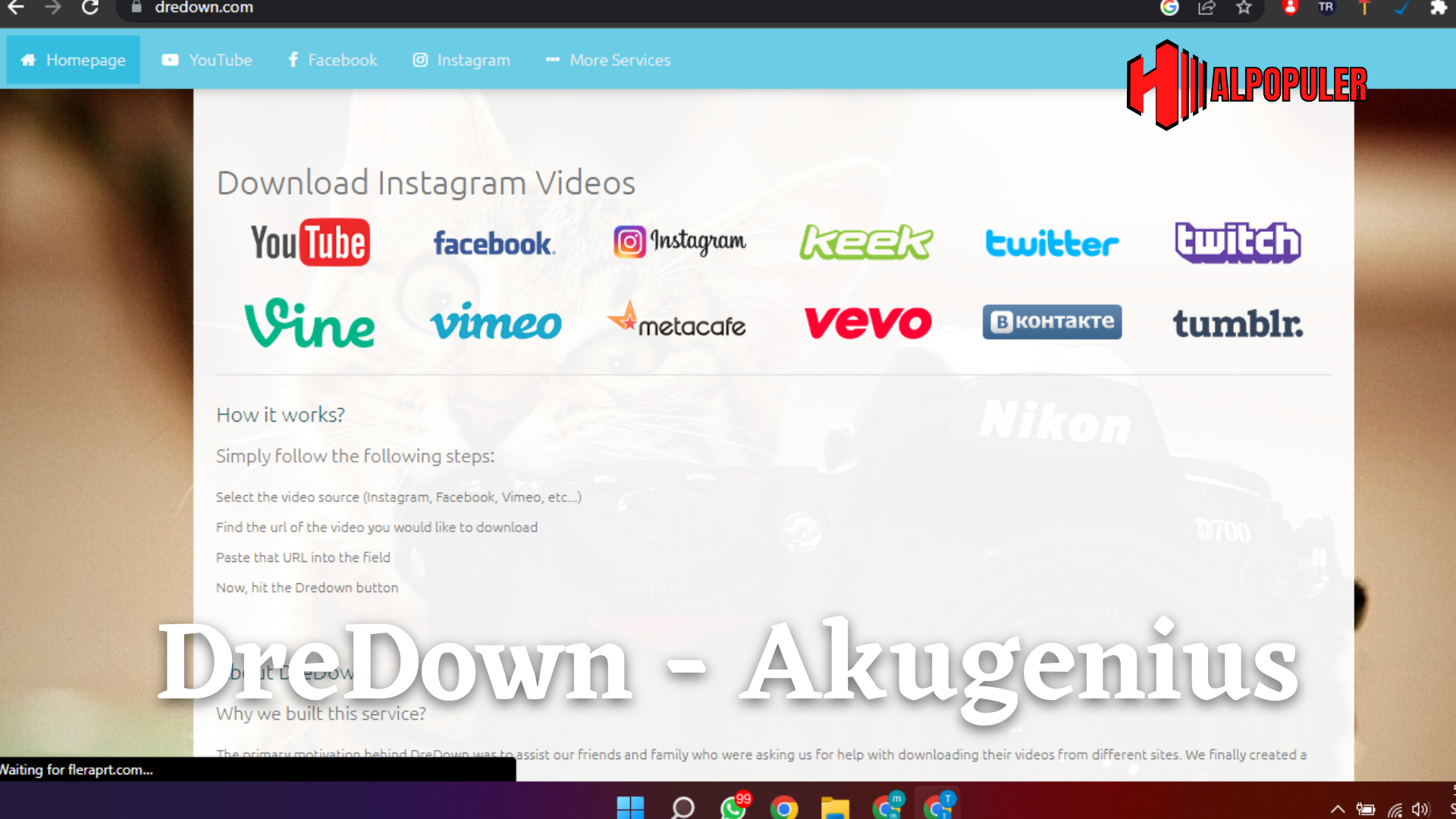 Download Video Instagram di PC Lewat Situs DreDown