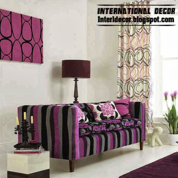 Luxury purple furniture, sets, sofas, chairs for living room interior