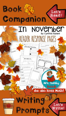 book companionn for in november, writing prompts, teacher resources