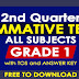 GRADE 1 (2nd Quarter Summative Tests) All Subjects with TOS