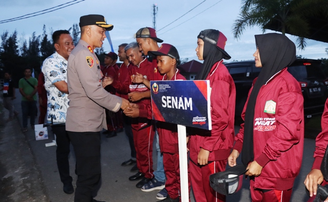 Lepas Kontingen Atlet PORA, Kapolres Aceh Timur Optimis Juara, Ini Kuncinya