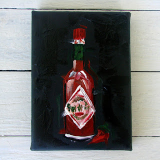 tabasco bottle painting