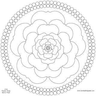 Pearls and roses mandala for June to print and color- JPG version