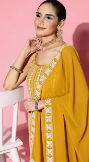 Dhoti style dress Haldi