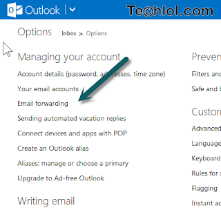 outlook mail forwarding