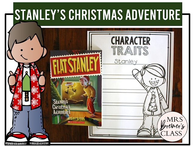 Flat Stanley's Christmas Adventure book activities unit with literacy printables, reading companion activities, and lesson plan ideas for First Grade and Second Grade