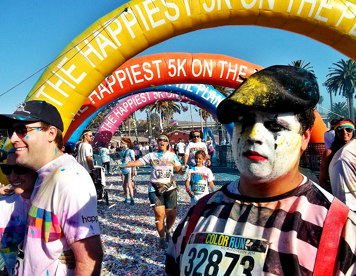 The Color Run Ventura, CA 2014 Finish Line Mime