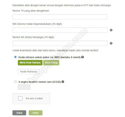 Cara Registrasi Kartu 3 Terbaru