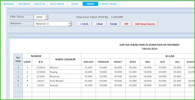 Aplikasi Excel Iuran Rukun Kematian