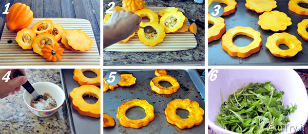 Roasted Gold Acorn Squash with Arugula  http://uTry.it
