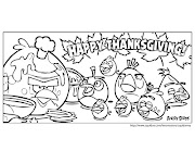 Angry Birds coloring pages thanks giving