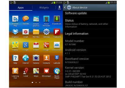 Download Jelly Bean Build N7000XXLS2 For Samsung Galaxy Note