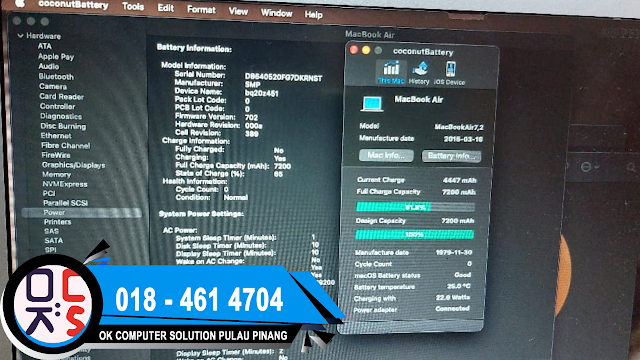 SOLVED : REPAIR MACBOOK | MACBOOK SHOP | MACBOOK AIR 13 INCH | MODEL A1466 | BATTERY FAST DRAIN | BATERI CEPAT HABIS | BATTERY HEALTH 65% | REPAIR BATTERY | NEW BATTERY A1466 REPLACEMENT | MACBOOK SHOP NEAR ME | MACBOOK REPAIR NEAR ME | MACBOOK REPAIR PENANG | BERTAM