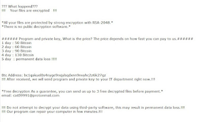 CatB Ransomware note / текст записки