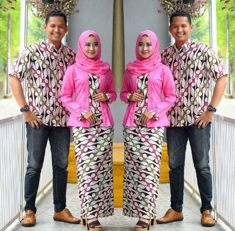 18 Contoh Baju Batik Couple Modis Lengan Panjang Untuk Remaja