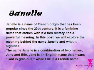 meaning of the name "Janelle"