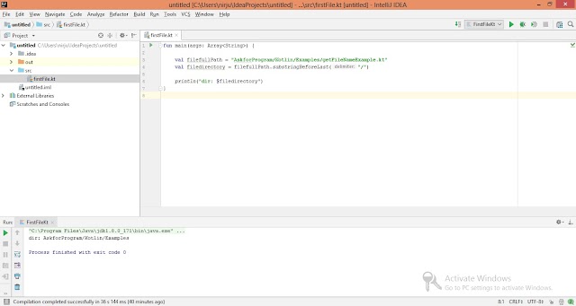 Kotlin program to find directory/application path