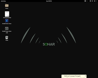 imagem do desktop da distribuição sonar