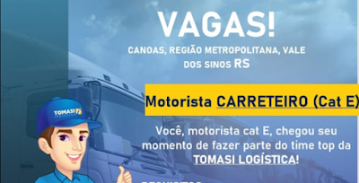 Vagas para Motorista Carreteiro em Canoas, Região Metropolitana e Vale do Sinos