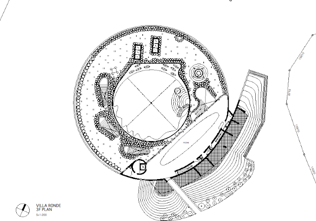 Floor plan of third floor of round home