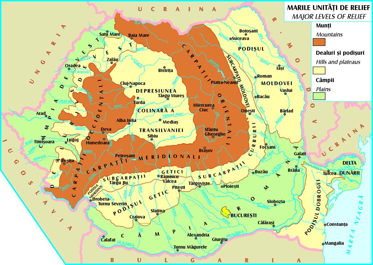 harta romaniei cu muntii carpati Harta Geografica Romaniei Munti harta romaniei cu muntii carpati