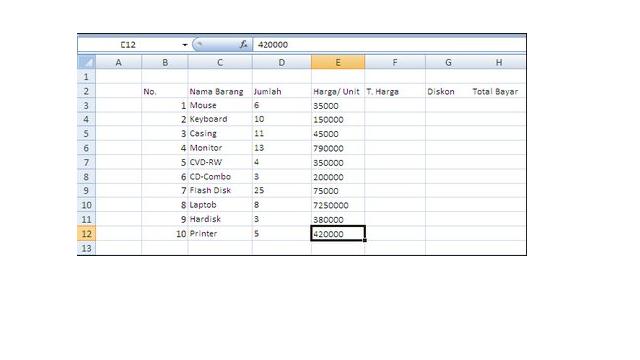 MEMBUAT LEMBAR KERJA EXCEL  ARTIKEL