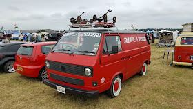 Red t25 volkswagen van at Bristol Volksfest