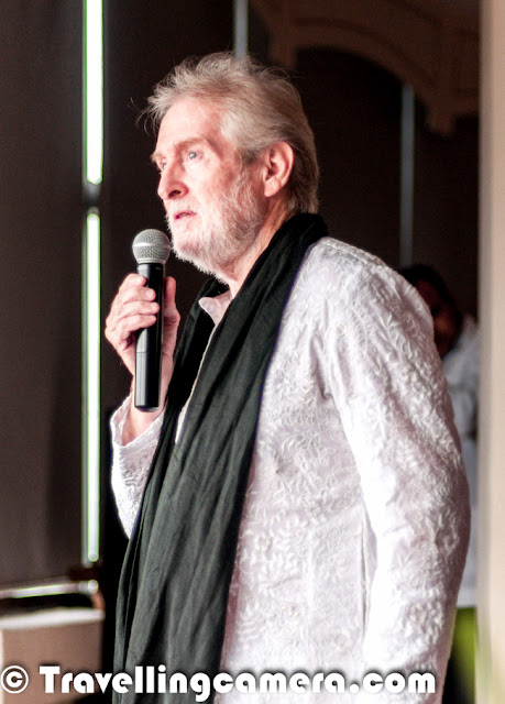 It was a beautiful evening when Tom Alter was presenting great poerty at Le Meridien, New Delhi. Travellingcamera team was also invited. This Photo Journey shares some moments from the same evening. We also shot some videos which are yet to be processed & shared. So let's enjoy these photographs and share your feedback/suggestions.Which version do you like ? The Black & White one or colored version? Above photograph shows two of my favorite people from the evening - Tom Alter & Shreen, both are awesome poets ! Above photograph shows the moment when Shreen asked him to guess her name. Actually she has done a play with Tom Alter and she gave different hints to guess the name & recall about their last meeting. I loved this interaction.This was first time I was seeing Tom Alter live in front of me. Three years back, I went to Alliance Francaise to watch Mirza Galib but cast was different, so missed seeing him.Tom Alter was here with the Tea Expert Anamika Singh/ With amazing poetry by Tom Alter, we had amazing Anandini Tea at Le Meridien, Delhi.Tom had a fabulous entry into the hall where everyone was waiting eagerly to see him & listen to his poetry. He also presented poems written by other famous poets !!His poems were quite apt for the whole environment and theme of the evening !Tom Alter is native of Mussoorie and the son of American Christian missionaries of English and Scottish ancestry and has lived for years in Mumbai and the Himalayan hill station of Landour. His father was born in Sialkot, now in Pakistan. His elder sister Martha Chen has a PhD in Sanskrit and his brother John is a poet and a teacher. He studied at the Film and Television Institute of India. His major inspiration to enter films was Rajesh Khanna.During the evening he presented different poems along with appropriate songs. It was quite apt from his impressions that he quite enjoys poems & music. His presence really changes the whole environment of the hall full of media, Bloggers & tea lovers etc.Check out more about Tom Alter @ http://en.wikipedia.org/wiki/Tom_Alter