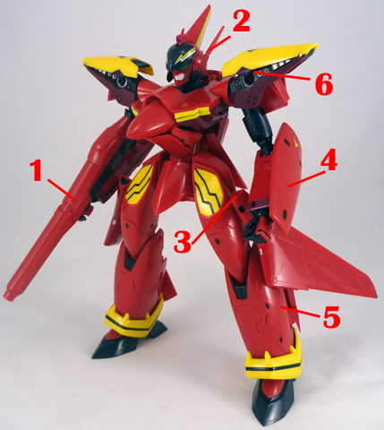 Macross 7 VF-19 Kai Excalibur Custom Armament weapon position