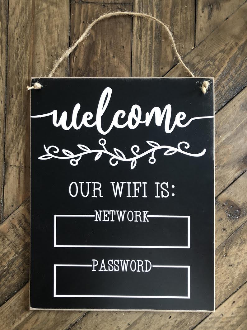 Welcome Wifi Password Chalkboard Sign | Etsy