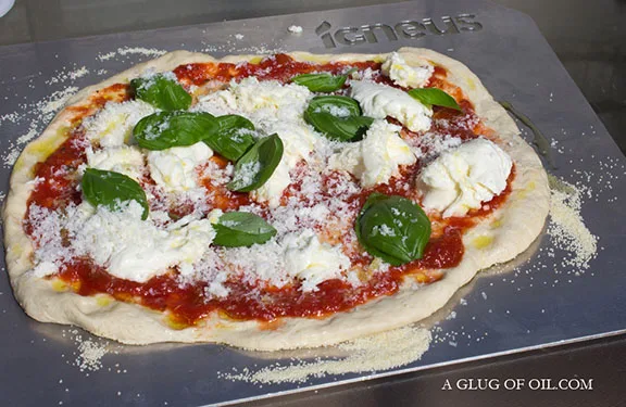 Margherita Pizza on a Pizza Peel