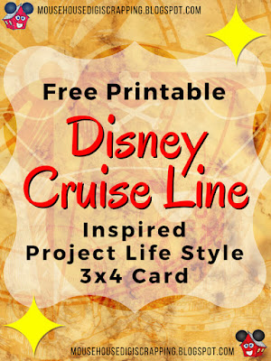 "Pirate Mickey Head" Free Disney Cruise Inspired Project Life Style 3x4 Card Pin