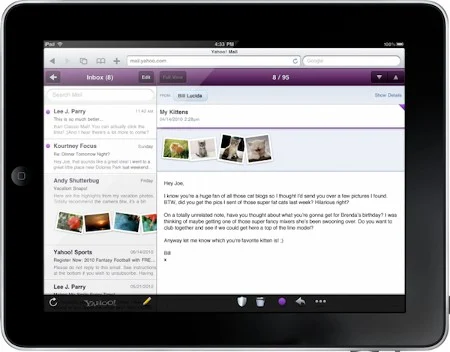 HTML5 optimizirani Yahoo! Mail za iPad