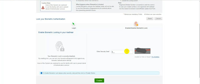 Aadhaar Card Ki Biometric Lock kaise kare