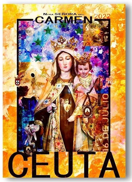 Cartel anunciador de la festividad de la Virgen del Carmen de Ceuta